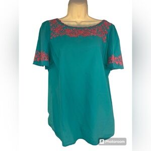 Talbots embroidered top